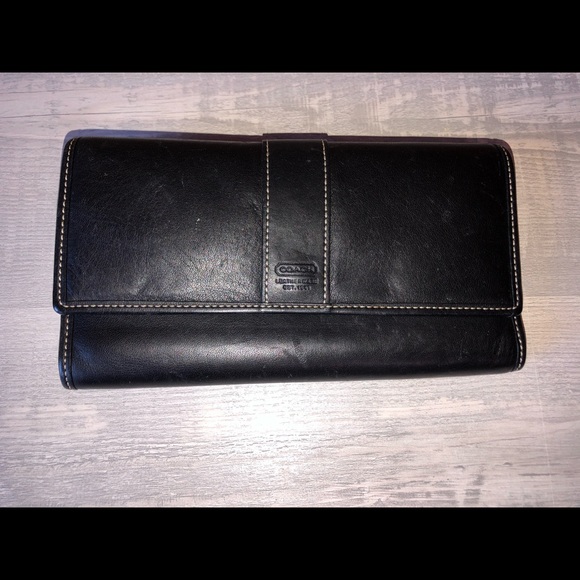 Coach leather trifold wallet - Picture 1 of 6